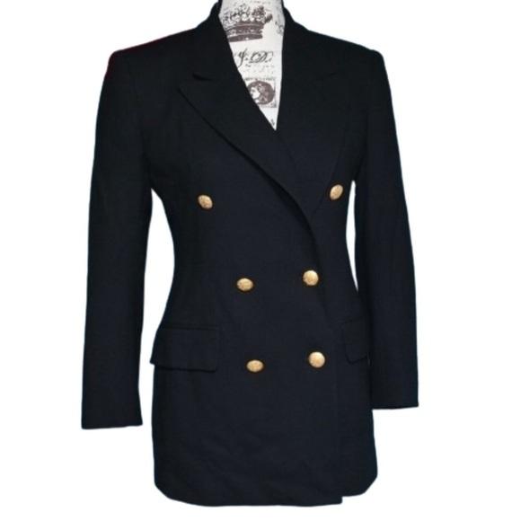 Jones New York Jackets & Blazers - Jones New York Petite Wool Blend Peacoat 2P Classic Tailored Minimalist Coat